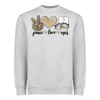 Heather Grey peace love eyes Heavyweight Sweatshirt - MaliasSmallBusiness