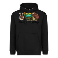Black peace love turkey Heavyweight Hoodie - LillyAllenDesigns