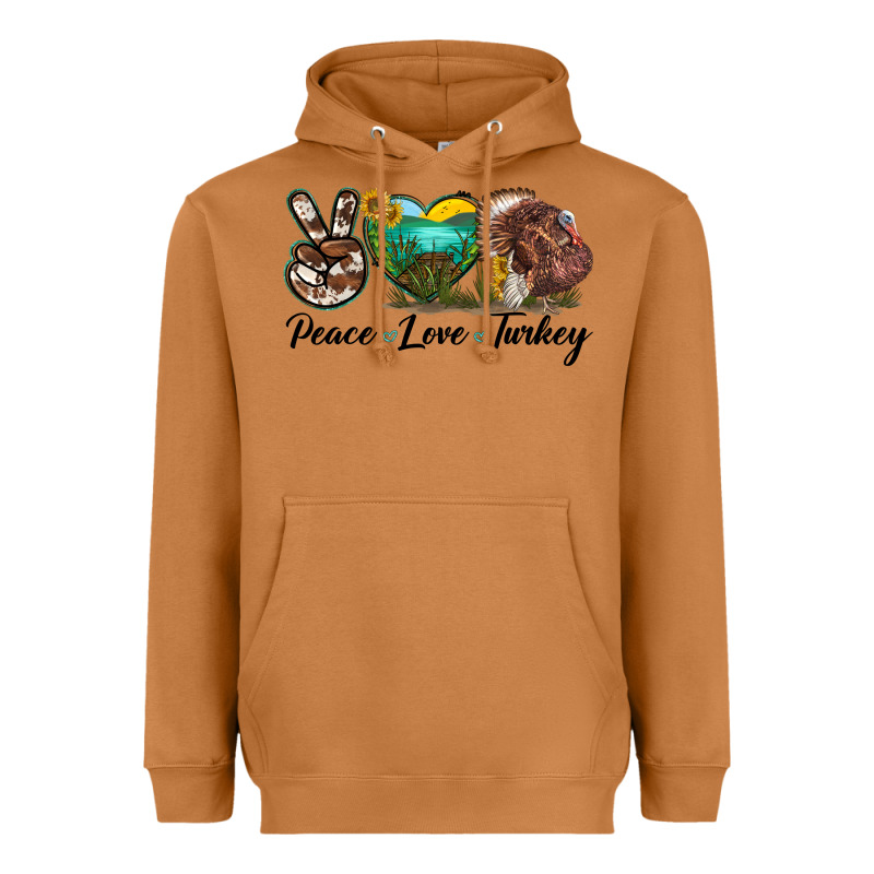 Peace Love Turkey Heavyweight Hoodie by LillyAllenDesigns | Teevron