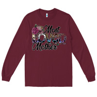 Burgundy most loved mother Long Sleeve Tee - SublimationCraftShop