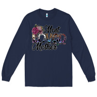 Navy most loved mother Long Sleeve Tee - SublimationCraftShop