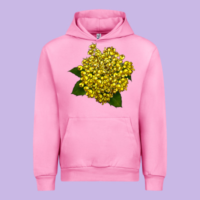 Oregon Grape Flower Illustrations Urban Hoodie Designed By Lillyallendesigns