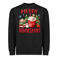 Black merry booksmas Heavyweight Sweatshirt - MaliasSmallBusiness