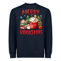 Navy merry booksmas Heavyweight Sweatshirt - MaliasSmallBusiness