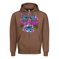 Chestnut preview flower stitch 2nd grade Zipper Hoodie - AdoDesignShop