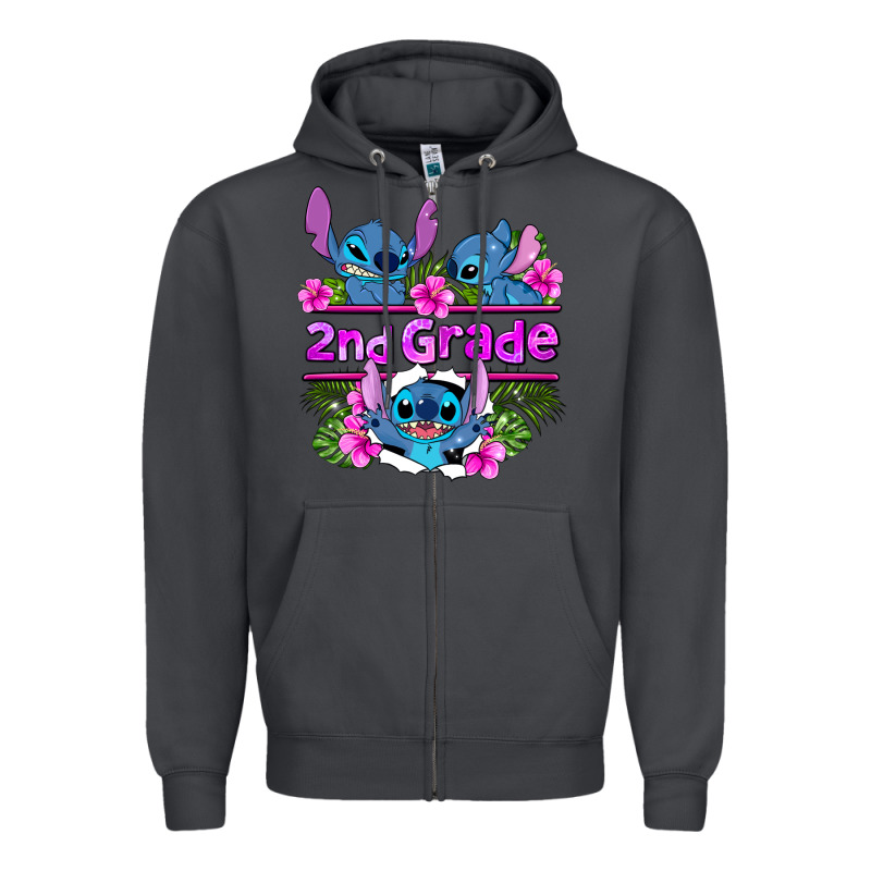 Preview Flower Stitch 2nd Grade Zipper Hoodie by AdoDesignShop | Teevron