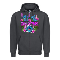 Smoke preview flower stitch 2nd grade Zipper Hoodie - AdoDesignShop