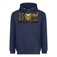 Navy peace love camel Heavyweight Hoodie - LillyAllenDesigns