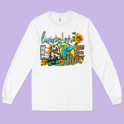 Living On Lake Time Long Sleeve Tee Designed By Hra Design Shop