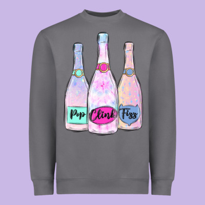 Heavyweight Sweatshirt pop clink fizz champagne bubbly