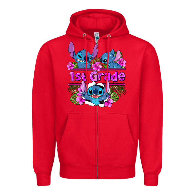 Preview Flower Stitch 1st Grade Zipper Hoodie by AdoDesignShop | Teevron