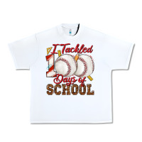 White i tackled 100days of school baseball Urban Heavy Tee - texasbilliewilder