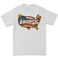 Dove Grey usa map Premium Tee - Artiststas