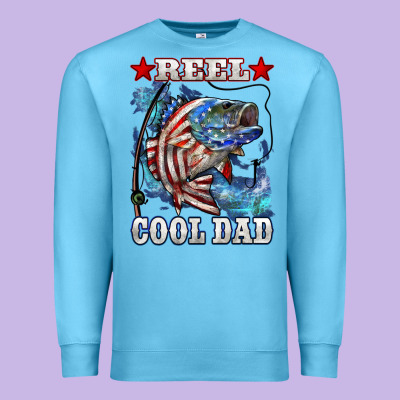 Reel Cool Dad Bass Premium Sweatshirt Designed By Lillyallendesigns