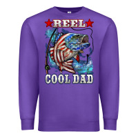 Purple Reel Cool Dad Bass Premium Sweatshirt - LillyAllenDesigns