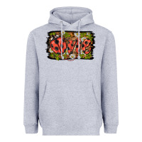 Heather Grey ladybug one background Heavyweight Hoodie - BarkalooDesign