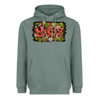 Sage ladybug one background Heavyweight Hoodie - BarkalooDesign