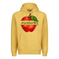 Antique Gold teacher life with apple Premium Hoodie - NancyCooperArtShop
