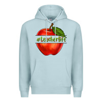 Blue Mist teacher life with apple Premium Hoodie - NancyCooperArtShop