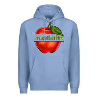 Colony Blue teacher life with apple Premium Hoodie - NancyCooperArtShop