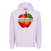 Lilac teacher life with apple Premium Hoodie - NancyCooperArtShop