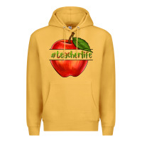 Teacher Life With Apple Premium Hoodie | Teevron