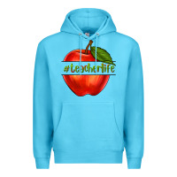 Ocean Blue teacher life with apple Premium Hoodie - NancyCooperArtShop