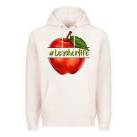 Pale Pink teacher life with apple Premium Hoodie - NancyCooperArtShop
