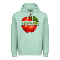 Seafoam teacher life with apple Premium Hoodie - NancyCooperArtShop