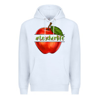 White teacher life with apple Premium Hoodie - NancyCooperArtShop