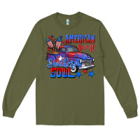 Army Green American heart southern soul truck 4th of july Long Sleeve Tee - CowGirlArtShop