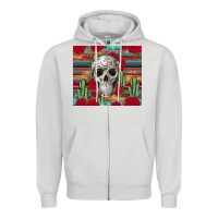 Dove Grey skull cactus Zipper Hoodie - JahusDesignShop