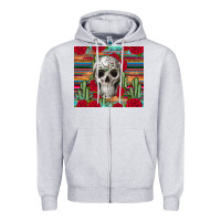 Heather Grey skull cactus Zipper Hoodie - JahusDesignShop