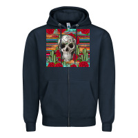 Navy skull cactus Zipper Hoodie - JahusDesignShop