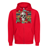 Red skull cactus Zipper Hoodie - JahusDesignShop