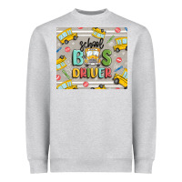 Heather Grey school bus driver Heavyweight Sweatshirt - MaliasSmallBusiness