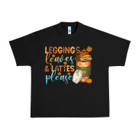 Black leggins leaves and lattes Urban Heavy Tee - Zillion Design Studio