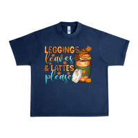 Navy leggins leaves and lattes Urban Heavy Tee - Zillion Design Studio