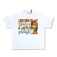 White leggins leaves and lattes Urban Heavy Tee - Zillion Design Studio