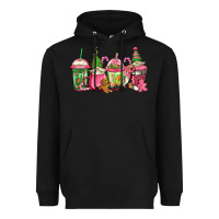 Black pink christmas gnomes coffee cups Heavyweight Hoodie - Jasminsmagicworld