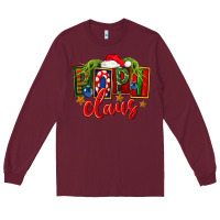 Burgundy Christmas popi claus Long Sleeve Tee - FaDigitalArtStudio
