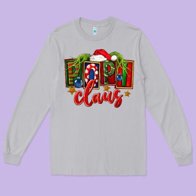 Christmas Popi Claus Long Sleeve Tee Designed By Fadigitalartstudio