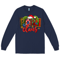 Navy Christmas popi claus Long Sleeve Tee - FaDigitalArtStudio
