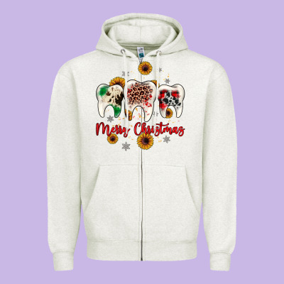 Dental Merry Christmas Zipper Hoodie Designed By Jahusdesignshop