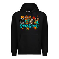 Black cozy season with coffee cup Premium Hoodie - AdoDesignShop