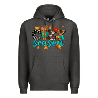 Charcoal Heather cozy season with coffee cup Premium Hoodie - AdoDesignShop