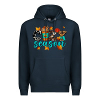 Navy cozy season with coffee cup Premium Hoodie - AdoDesignShop