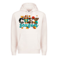 Pale Pink cozy season with coffee cup Premium Hoodie - AdoDesignShop
