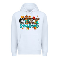 White cozy season with coffee cup Premium Hoodie - AdoDesignShop