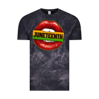 Cloud Black juneteenth lips Vintage Tee - texasbilliewilder